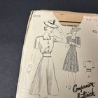 Vintage 40 s Butterick 8943 Sewing Pattern Women Bust 32 Dress Htf Rare