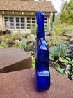 Vintage 8  Cobalt Blue Glass Bottle vase Cello Violin Fiddle Shaped Decanter