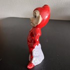 Vintage 1950 s Christmas Pixies Elf Figurines Hand Painted Red Japan 4   