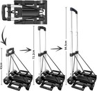 Folding Luggage Cart Dolly Rubber Wheels Hand Push Trolley Travel 70 Lbs Black
