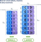 Ezy Dose 7-day Am pm Pill Organizer Small Case Blue Purple
