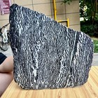 8 2 Lb Natural Zebra Stone Polished Slice Black White Stripe Mineral Specimen