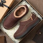 Mens Moccasin Slippers Indoor Outdoor House Slippers Warm Plush Fuzzy Memory    