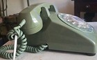 Vintage 1960s Western Electric Bell Rotary Desk Telephone - Usa - Avocado Green