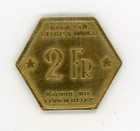 Belgian Congo Belge 2 Francs 1943 Brass Km 25 Vf