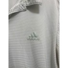 Adidas Mens Golf Polo Shirt M Short Sleeve Striped Performance Light Green