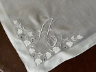 Nwt Vintage Madeira Hand Embroidered Hankie Monogram  a  Applique Wedding Bridal