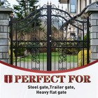 7  Barrel Hinge   Gloss Blk   Heavy Duty Pair Weld-on Metal Gates Doors   4 Pack