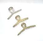 3 Pieces Rhinestone And Pearl Hair Claw Clips For Women Gold Metal Claw Clip