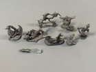 Pewter D d Wizard   Dragon  Fantasy Figurine Lot 8 Pcs  Vintage Small