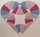 Vintage marti Michell  heart With Fan Quilt Pattern  cotton Fabric 5 75 x5 75 