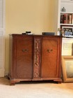 Zenith  1950   s approx  Vintage Television Console Porthole Screen Wooden Cabinet
