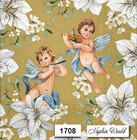  1708  Two Paper Luncheon Decoupage Art Craft Napkins - Christmas Angels Flowers