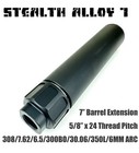 Stealth Alloy 7  5 8 x24 Muzzle Brake Extension Tube For Aeg Gbb In Black