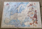 Vtg 1983 Nat Geo History Of Europe Double-sided Map  The Major Turning Points