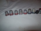 Lot Of 17 Vintage Thimbles Most With Advertising Metal And Plastic