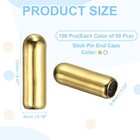 100 Pcs Pin End Caps Brooch Pin Stick Backing Brass Lapel End Pins  Silver gold