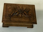 Antique German Warmbrunn Hand Carved Wood Trinket Jewelry Box Black Forest Style