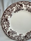 Spode Delamere Brown Dinner Plate 10 5 8  Imperial  Brown Flowers On Rim  Smooth