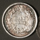 1860 Seated Liberty Half Dime Au    monster Toning    Clashed Dies