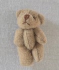 Miniature Dollhouse Soft Plush Felt Tiny  Brown Teddy Bear Jointed 1 5 Inches 