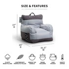 Dorm Bean Bag Chair Kids   Teens Two Tone Gray Living Spaces Playrooms Bedrooms