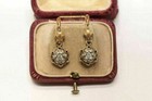 Art Deco Vintage Style Lab Created Diamond Drop dangle 14k Gold Finish Earrings