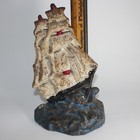 Antique Cast Iron Clipper Ship Doorstop 1920s Nautical Sailing Boat Unmarked 9in