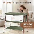 Baby Bassinet For Infant Boys Girl height Adjustable wheel mattress bedside Crib