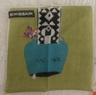 Swissair Airlines Illustrated Cloth Collectible Handkerchief