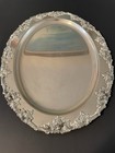 Vintage Godinger Silver Art Co Silver Plated Oval Serving Tray Grapevine Rim 17 