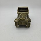 Vintage Ceramic Old Car Olive Green Automobile Convertible Planter 