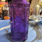 Vintage-style Square Purple Glass Decorative Bottle Or Bud Vase