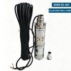 3   Solar Deep Well Pump Dc 48v  Water Pump 396gph Stainless Steel Submersible