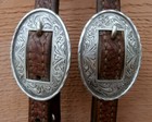 Silver Overlay Slide Ear Horse Headstall Lg  Oval Buckles Silver Bkl  Curb Chain