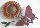 Antique Weathervane Flower  And Butterfly Unusual Rare