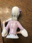 Art Deco Half Doll Flapper Fan Porcelain Pin Cushion Figurine 3 25 