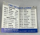 Nfl 1987 Detroit Lions Football Pocket Schedule -old Style