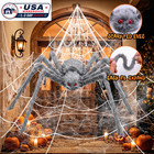Halloween Decorations Outdoor Spider Webs 1pcs Giant 4 1ft  Gray