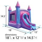 Inflatable Bounce House Commercial With Slide Kids Pink Jumping Castle Blower