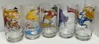 Vintage 1977 Mcdonalds Action Series Glasses Drinkware Set Of 5