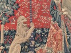 Vintage French Tapestry  Medieval Pictorial  Goblin Wall Hanging 3x4 Ft