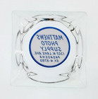 Vintage Glass Marketing Ashtray   Matthews Photo Supply   Pasadena California Ca