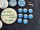 Lot Of 28 Vintage Buttons Pin Pinback Promo Advertising Novelty 