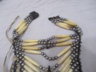 Vintage Native American Metal Beaded Breast Plate Necklace Handmade Needs Repair