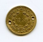 1853 1 2  California Fractional Gold   Bg-430   Better Period One
