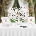 Heart Wedding Guest Book Alternative Rustic Wooden Wedding Souvenirs With White