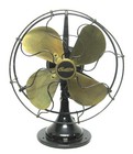 Antique 10  Century Brass Blade Vintage Oscillating Electric Fan  Runs Smooth 
