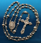 Vintage All Sterling Silver Rosary By Malco 16gm 15 5    Miraculous Chrome Case