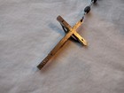 Old Antique Vintage 24  Rosary Beads Sterling Silver Inri Crucifix Jesus Pendant